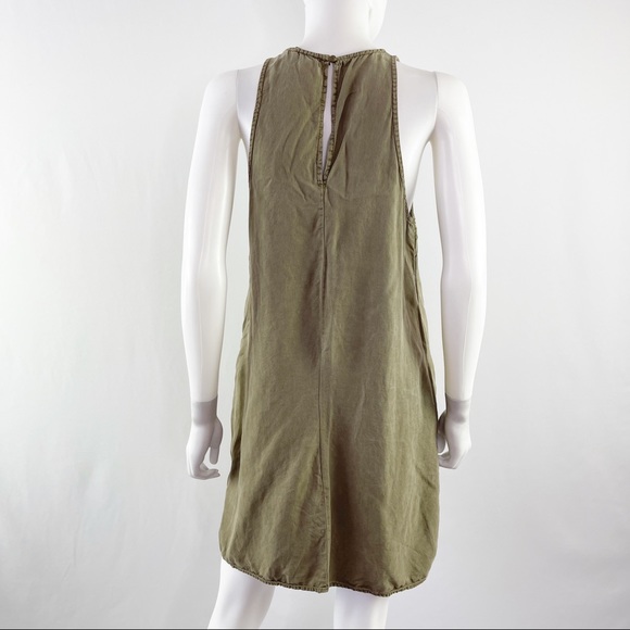 Superdry Olive Green Sleeveless Embroidered Tank Dress Size 8 - Picture 6 of 9